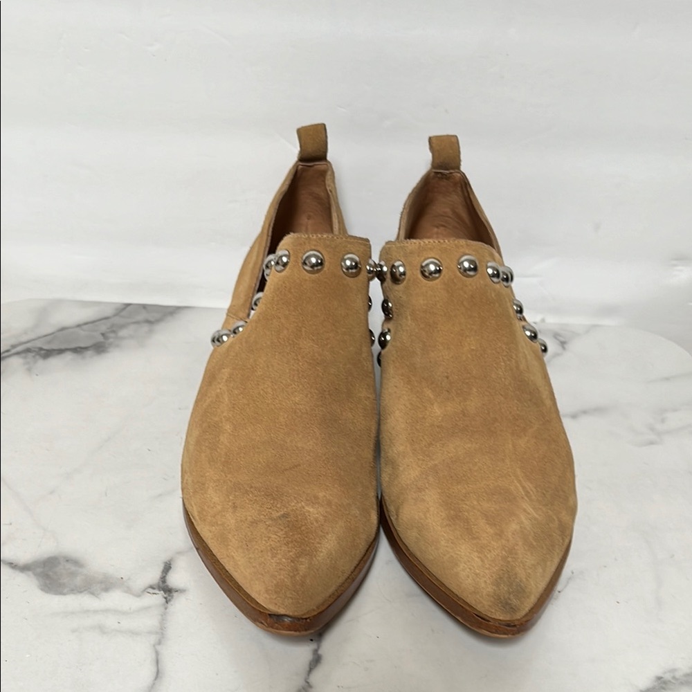 Rebecca Minkoff Tan Ankle Boots with Silver Studs